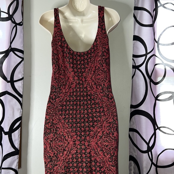 Women's ROCK & REPUBLIC Red Black Stretch Dress Large - Picture 10 of 14